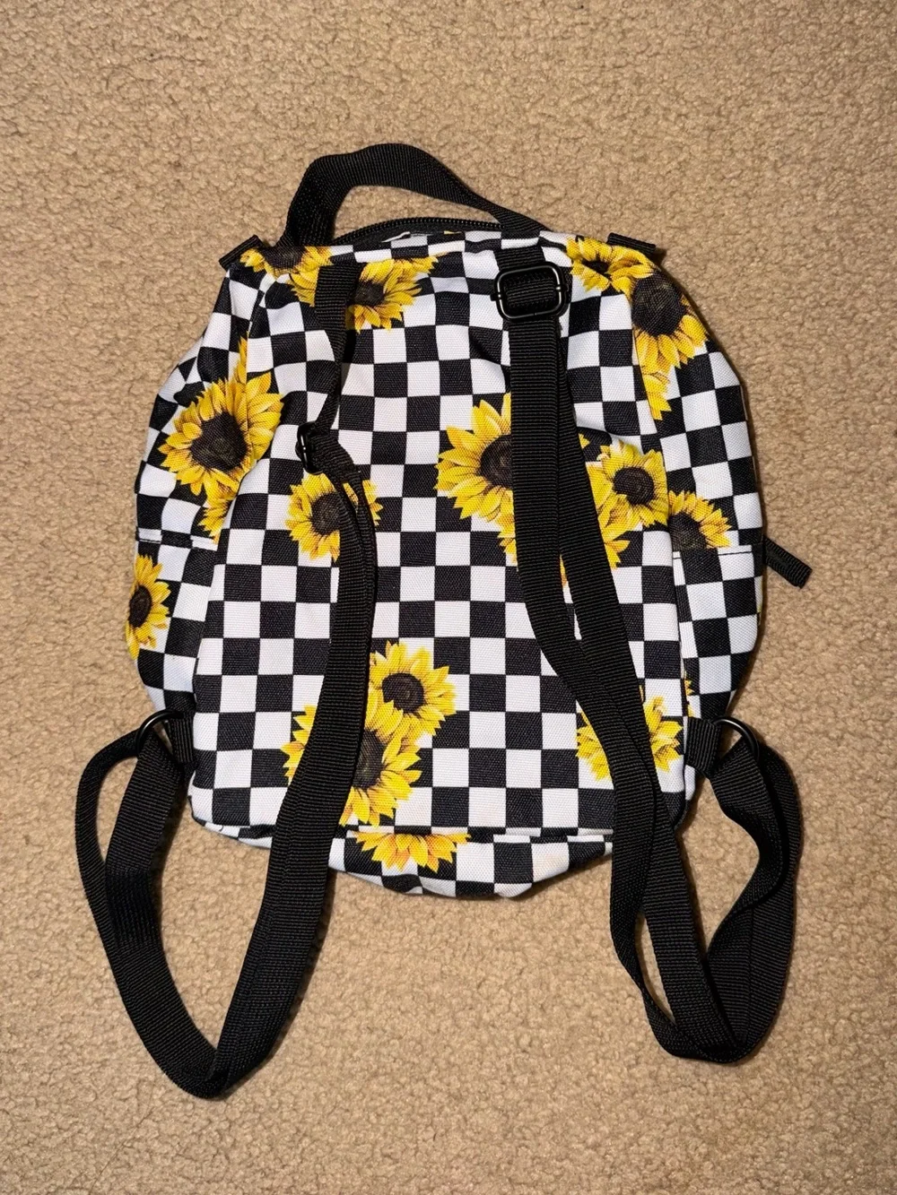 Vans Sunflower Checkerboard Mini Backpack - Black & Yellow